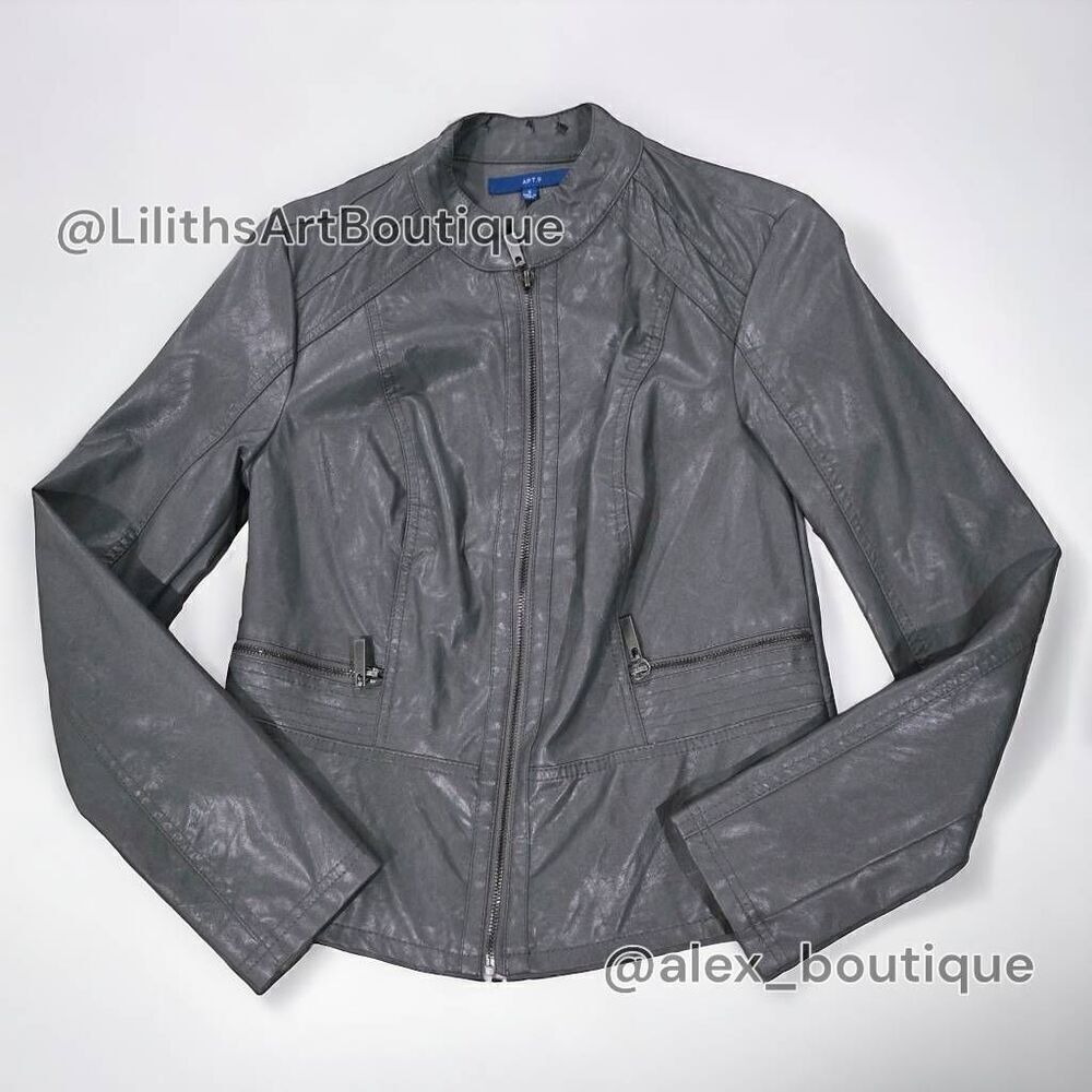 Apt.9 Faux Leather Moto Jacket(S013)-Size S for Women - Picture 5 of 10